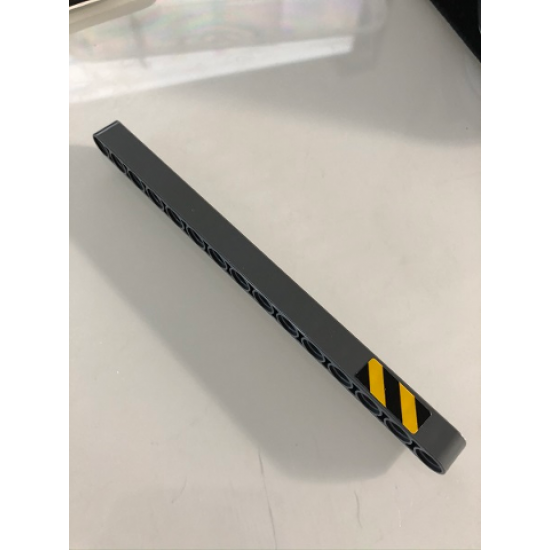 Technic, Liftarm 1 x 15 Thick with Black and Yellow Danger Stripes Pattern Model Left Side (Sticker) - Set 42098