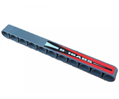 Technic, Liftarm Thick 1 x 11 with White 'D-16ADS' on Black and Red Background Pattern  (Sticker) - Set 8863