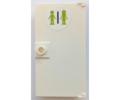 Door 1 x 4 x 6 with Stud Handle with Lime Male and Female Mini Dolls Silhouettes (Unisex Restroom) Pattern (Sticker) - Set 41395