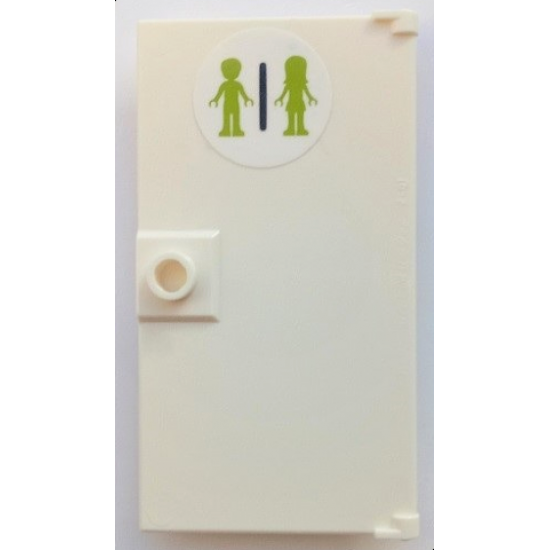 Door 1 x 4 x 6 with Stud Handle with Lime Male and Female Mini Dolls Silhouettes (Unisex Restroom) Pattern (Sticker) - Set 41395