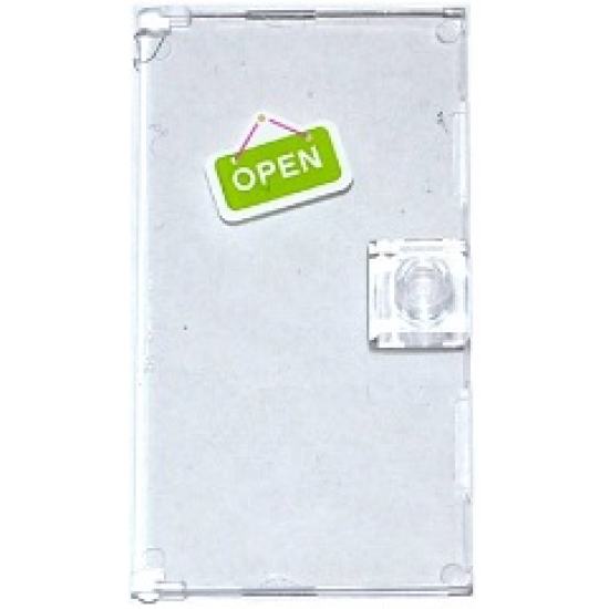 Door 1 x 4 x 6 with Stud Handle with White 'OPEN' on Lime Sign Pattern (Sticker) - Set 41108