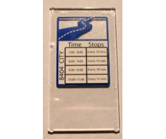 Glass for Window 1 x 4 x 6 with '8404 CITY', 'Time', 'Stops' and Schedule Pattern (Sticker) - Set 8404