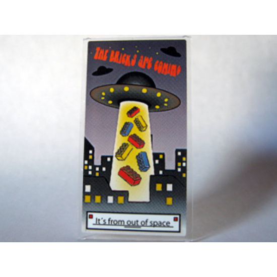 Glass for Window 1 x 4 x 6 with 'The Bricks are Coming' Movie Poster Pattern (Sticker) - Set 10184