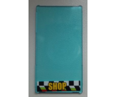 Glass for Window 1 x 4 x 6 with 'SHOP' on Checkered Background Pattern (Sticker) - Set 60026