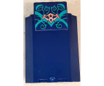 Panel 3 x 3 x 6 Corner Wall without Bottom Indentations with Dark Turquoise and Silver Elves Scrollwork Pattern (Sticker) - Set 41194