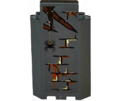 Panel 3 x 3 x 6 Corner Wall without Bottom Indentations with Bricks, Wooden Boards, Vine with Thorns and Spider Pattern (Sticker) - Set 79014