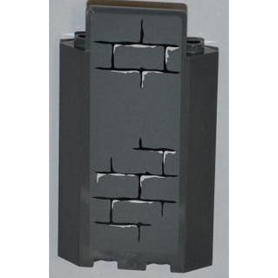 Panel 3 x 3 x 6 Corner Wall without Bottom Indentations with Dark Bluish Gray Bricks Pattern (Sticker) - Set 4194