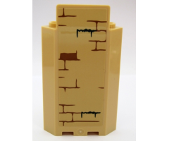 Panel 3 x 3 x 6 Corner Wall without Bottom Indentations with Brown Bricks with Moss Pattern (Sticker) - Set 75954