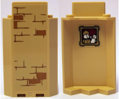 Panel 3 x 3 x 6 Corner Wall without Bottom Indentations with Bricks Type 2 Outside and Portrait of Puppet Player Inside Pattern (Stickers) - Set 75953