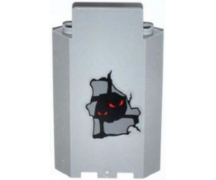 Panel 3 x 3 x 6 Corner Wall without Bottom Indentations with Bricks and Red Eyes Pattern (Sticker) - Set 9468