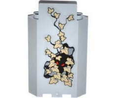 Panel 3 x 3 x 6 Corner Wall without Bottom Indentations with Bricks, 22 Dark Tan Ivy Leaves and Red Eyes Pattern (Sticker) - Set 9468