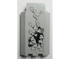 Panel 3 x 3 x 6 Corner Wall without Bottom Indentations with Bricks, 22 White Ivy Leaves Pattern, Glow in the Dark (Sticker) - Set 9468
