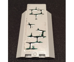 Panel 3 x 3 x 6 Corner Wall without Bottom Indentations with Bricks with Dark Green Moss Pattern 2 (Sticker) - Set 9474