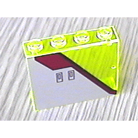 Panel 1 x 4 x 3 with SW Silver and Red Pattern Right (Sticker) - Set 4482