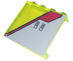 Panel 1 x 4 x 3 with SW Silver and Red Pattern Left (Sticker) - Set 4482