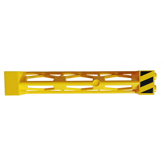 Support 2 x 2 x 10 Girder Triangular Vertical - Type 4 - 3 Posts, 3 Sections with Black and Yellow Danger Stripes Pattern (Sticker) - Set 76037