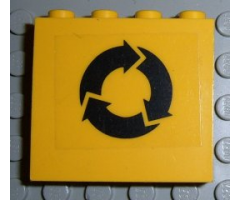 Panel 1 x 4 x 3 with Recycling Arrows Black Pattern (Sticker) - Set 4555