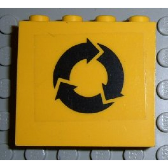 Panel 1 x 4 x 3 with Recycling Arrows Black Pattern (Sticker) - Set 4555