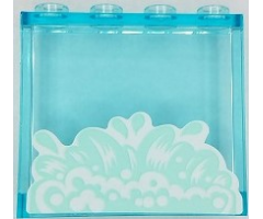 Panel 1 x 4 x 3 with Side Supports - Hollow Studs with Splashing Water Pattern (Sticker) - Set 41430