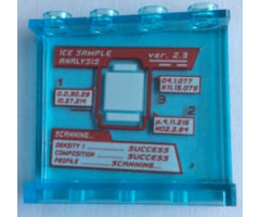 Panel 1 x 4 x 3 with Side Supports - Hollow Studs with 'ICE SAMPLE ANALYSIS' SCANNING...' and Statistics Display Pattern (Sticker) - Set 60194