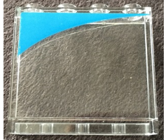 Panel 1 x 4 x 3 with Side Supports - Hollow Studs with Dark Azure Curve Pattern Model Right Side (Sticker) - Set 10252