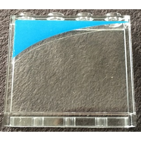 Panel 1 x 4 x 3 with Side Supports - Hollow Studs with Dark Azure Curve Pattern Model Right Side (Sticker) - Set 10252