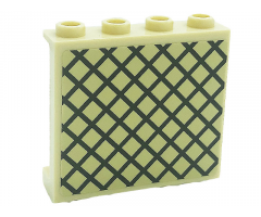 Panel 1 x 4 x 3 with Side Supports - Hollow Studs with Lattice Pattern (Sticker) - Set 71043