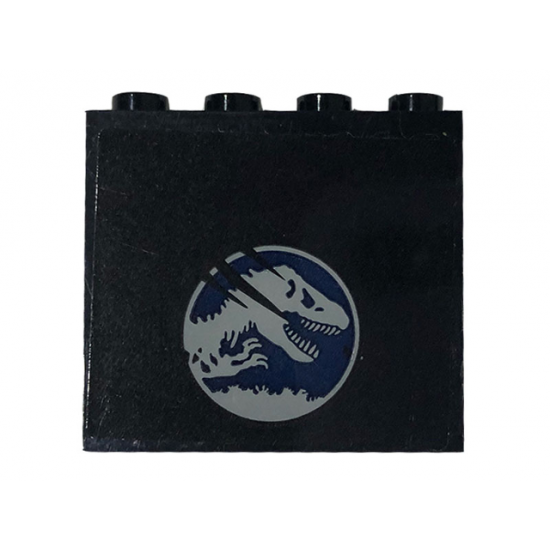 Panel 1 x 4 x 3 with Side Supports - Hollow Studs with Jurassic World Logo and 3 Scratches Pattern Model Right Side (Sticker) - Set 75929