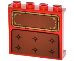 Panel 1 x 4 x 3 with Side Supports - Hollow Studs with Seat Cushion and Headrest Pattern (Sticker) - Set 79108