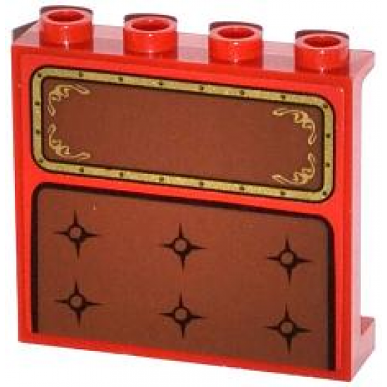 Panel 1 x 4 x 3 with Side Supports - Hollow Studs with Seat Cushion and Headrest Pattern (Sticker) - Set 79108