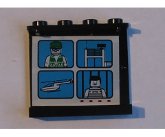 Panel 1 x 4 x 3 with Central Precinct Headquarters Pattern on Inside (Sticker) - Set 6398