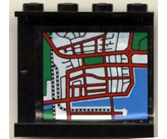 Panel 1 x 4 x 3 with Map Street Pattern 1 on Inside (Sticker) - Set 6398