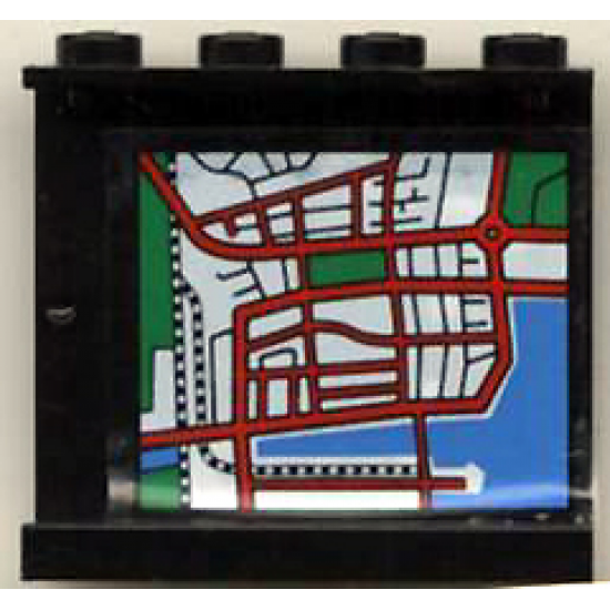 Panel 1 x 4 x 3 with Map Street Pattern 1 on Inside (Sticker) - Set 6398