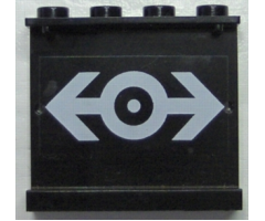 Panel 1 x 4 x 3 with Train Logo White Pattern on Inside (Sticker) - Set 4565