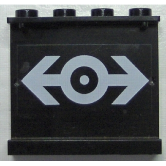 Panel 1 x 4 x 3 with Train Logo White Pattern on Inside (Sticker) - Set 4565