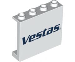Panel 1 x 4 x 3 with Side Supports - Hollow Studs with 'Vestas' Logo Pattern