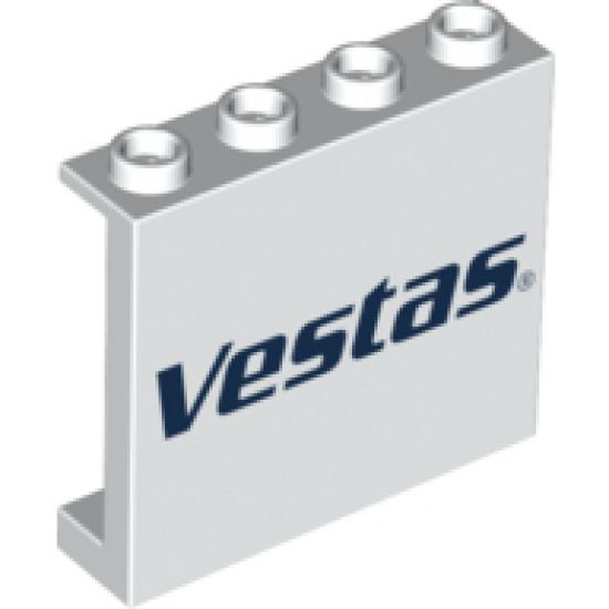 Panel 1 x 4 x 3 with Side Supports - Hollow Studs with 'Vestas' Logo Pattern