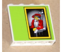 Panel 1 x 4 x 3 - Hollow Studs with Cavalier Picture on Green Background Pattern (Sticker) - Set 8160
