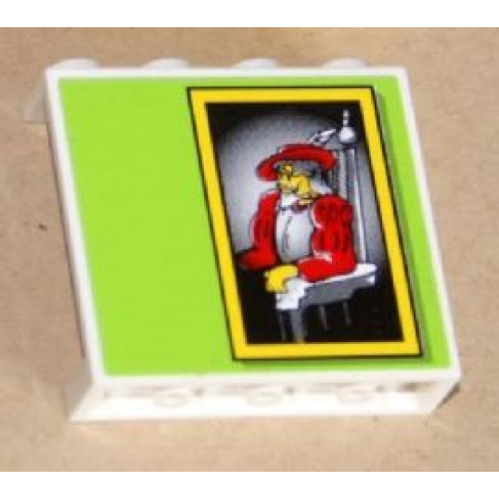 Panel 1 x 4 x 3 - Hollow Studs with Cavalier Picture on Green Background Pattern (Sticker) - Set 8160