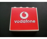 Panel 1 x 4 x 3 - Hollow Studs with Vodafone Logo Pattern (Sticker) - Set 8672