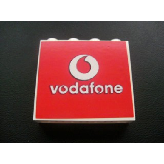 Panel 1 x 4 x 3 - Hollow Studs with Vodafone Logo Pattern (Sticker) - Set 8672