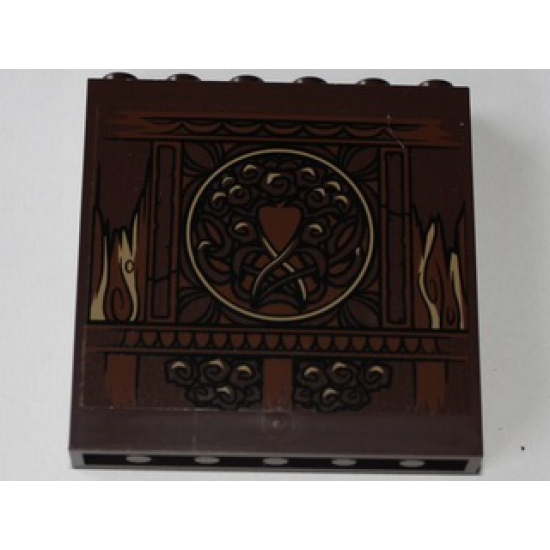 Panel 1 x 6 x 5 with Broken Planks and Medallion Pattern (Sticker) - Set 79010