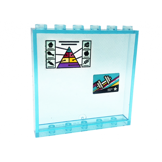 Panel 1 x 6 x 5 with Food Pyramid and Weights Poster Pattern on Inside (Stickers) - Set 41318