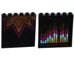 Panel 1 x 6 x 5 with Music Graph on Inside and Triangles and Magenta Dots on Outside Pattern (Stickers) - Set 41117