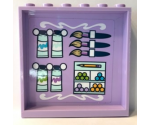 Panel 1 x 6 x 5 with Paint Brushes and Art Supplies Pattern on Inside (Sticker) - Set 41365