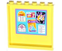 Panel 1 x 6 x 5 with 'HLC' Bulletin Board Pattern on Inside (Sticker) - Set 41005