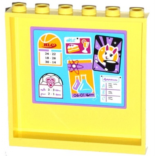 Panel 1 x 6 x 5 with 'HLC' Bulletin Board Pattern on Inside (Sticker) - Set 41005