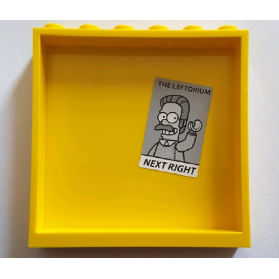 Panel 1 x 6 x 5 with 'THE LEFTORIUM NEXT RIGHT' and Ned Flanders Pattern on Inside (Sticker) - Set 71016