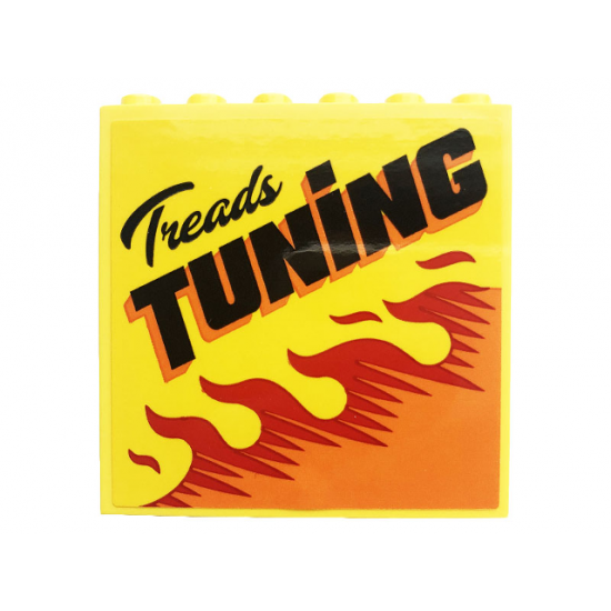 Panel 1 x 6 x 5 with 'Treads TUNING' and Flames Pattern (Sticker) - Set 60258