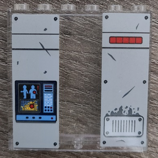Panel 1 x 6 x 5 with Light Bluish Gray Panel, Red Stripe, Vents and Scanner Monitor Pattern (Stickers) - Set 70912
